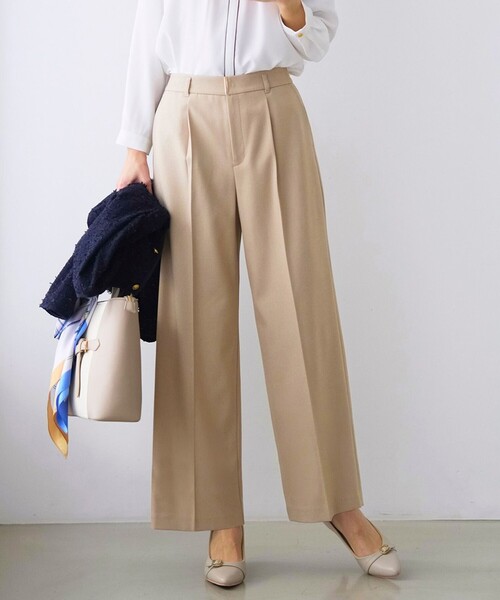 ANY SIS（エニィスィス）の「褒めらレディストレッチ ワイドパンツ（その他パンツ・レディース・ネイビー系6/ベージュ系6/ライトグレー系6/ネイビー系・X-SMALL）」の2枚目の写真