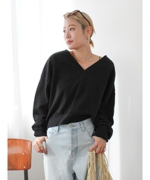 Ungrid | Vネックデザインスウェット(スウェット)