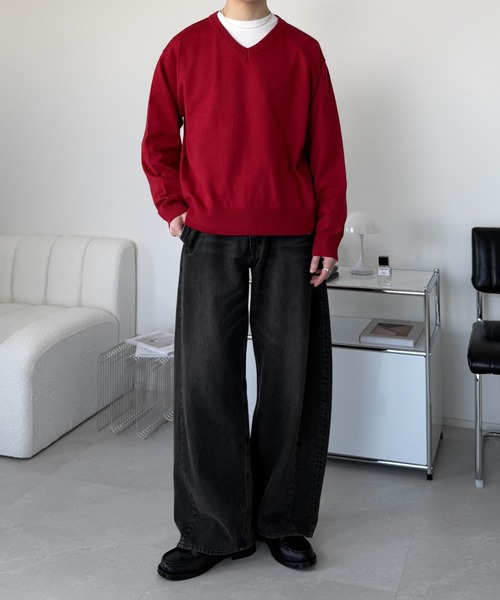 LUENNA（ルエナ）の「【LUENNA】Vintage Curve Denim Pants / ヴィンテージ カーブデニムパンツ（デニムパンツ・メンズ・ブルー/ブラック・L/M/S）」の6枚目の写真