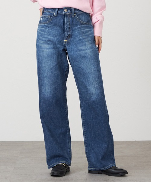 SOMETHING(サムシング)の「SOMETHING ELSA NOUVEAU LOOSE STRAIGHT/ルーズストレートデニムパンツ(デニムパンツ・レディース・ライトインディゴブルー/ブルー・X-SMALL/SMALL/MEDIUM/LARGE)」の6枚目の写真
