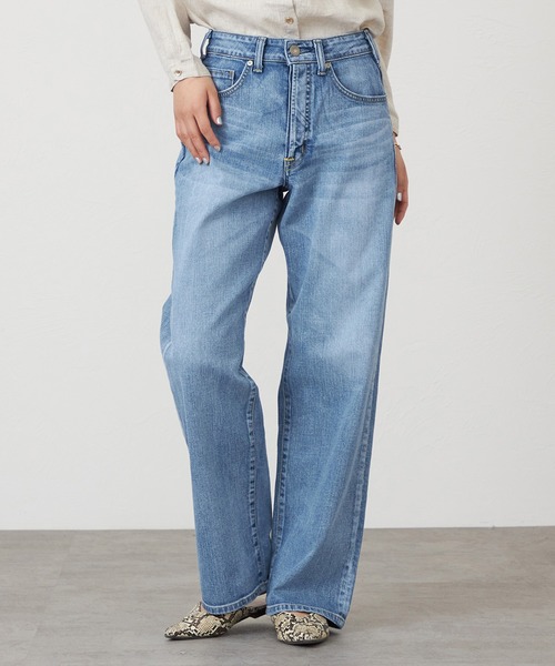 SOMETHING(サムシング)の「SOMETHING ELSA NOUVEAU LOOSE STRAIGHT/ルーズストレートデニムパンツ(デニムパンツ・レディース・ライトインディゴブルー/ブルー・X-SMALL/SMALL/MEDIUM/LARGE)」の20枚目の写真