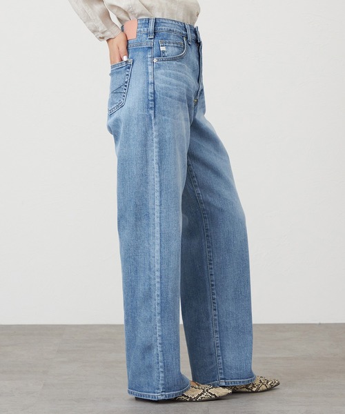 SOMETHING(サムシング)の「SOMETHING ELSA NOUVEAU LOOSE STRAIGHT/ルーズストレートデニムパンツ(デニムパンツ・レディース・ライトインディゴブルー/ブルー・X-SMALL/SMALL/MEDIUM/LARGE)」の10枚目の写真