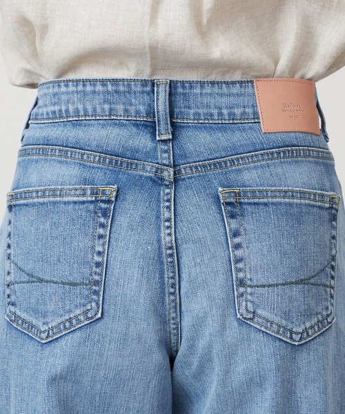 SOMETHING(サムシング)の「SOMETHING ELSA NOUVEAU LOOSE STRAIGHT/ルーズストレートデニムパンツ(デニムパンツ・レディース・ライトインディゴブルー/ブルー・X-SMALL/SMALL/MEDIUM/LARGE)」の13枚目の写真