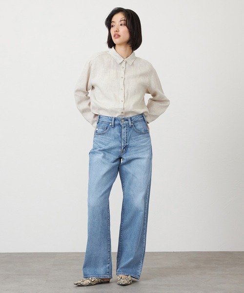 SOMETHING(サムシング)の「SOMETHING ELSA NOUVEAU LOOSE STRAIGHT/ルーズストレートデニムパンツ(デニムパンツ・レディース・ライトインディゴブルー/ブルー・X-SMALL/SMALL/MEDIUM/LARGE)」の15枚目の写真