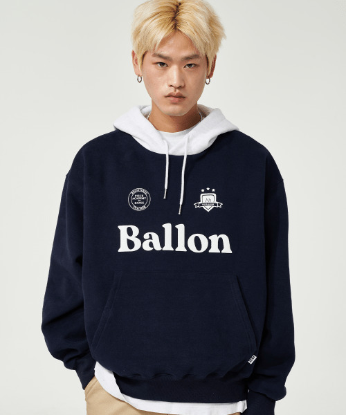 PIECEMAKER(ピースメーカー)の「MIXED OV HOODIE (NAVY)(パーカー・レディース・その他・L)」の1枚目の写真