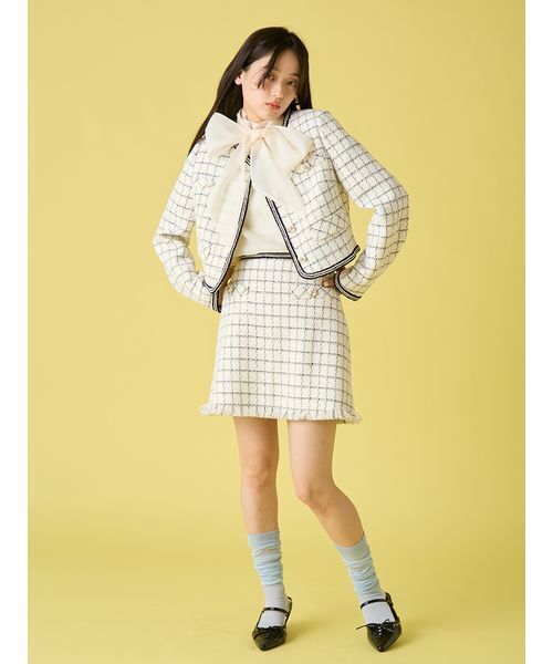 LILY BROWN（リリーブラウン）の「ツイードミニスカート（スカート・レディース・ミント/ホワイト/レッド・0/1）」の13枚目の写真