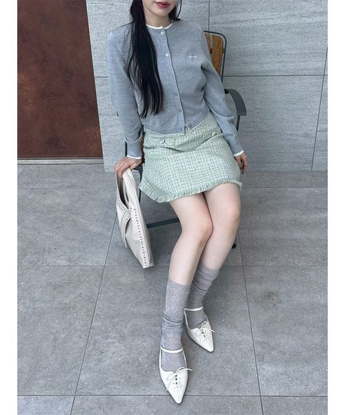 LILY BROWN（リリーブラウン）の「ツイードミニスカート（スカート・レディース・ミント/ホワイト/レッド・0/1）」の14枚目の写真