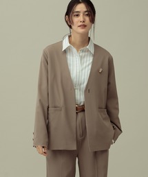 LAKOLE | 【セレモニー／卒入式にも】＜多機能素材＞ダブルクロスノーカラージャケット / 642683(ノーカラージャケット)