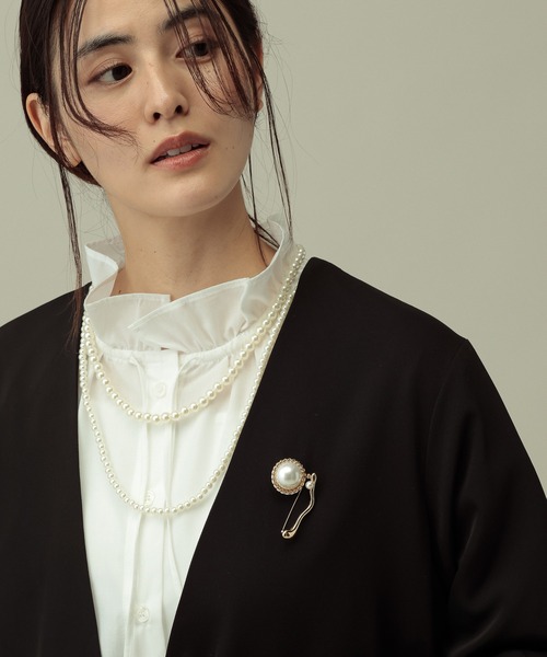 LAKOLE（ラコレ）の「【セレモニー／卒入式にも】＜多機能素材＞ダブルクロスノーカラージャケット / 642683（ノーカラージャケット・レディース・モカ/アイボリー/ブラック・FREE）」の16枚目の写真