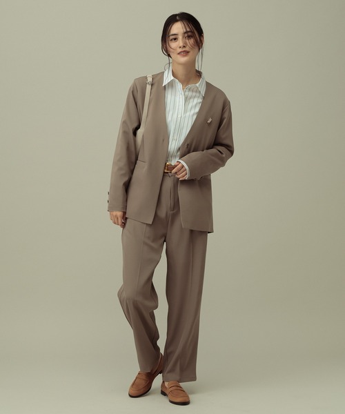 LAKOLE（ラコレ）の「【セレモニー／卒入式にも】＜多機能素材＞ダブルクロスノーカラージャケット / 642683（ノーカラージャケット・レディース・モカ/アイボリー/ブラック・FREE）」の22枚目の写真