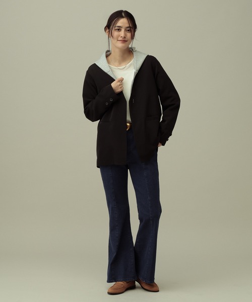 LAKOLE（ラコレ）の「【セレモニー／卒入式にも】＜多機能素材＞ダブルクロスノーカラージャケット / 642683（ノーカラージャケット・レディース・モカ/アイボリー/ブラック・FREE）」の17枚目の写真