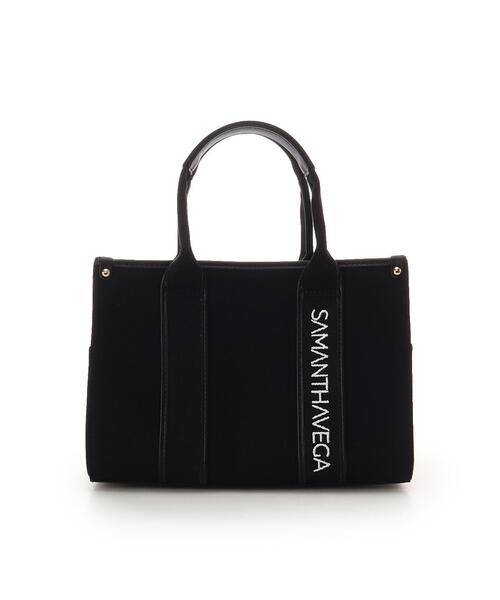 SAMANTHAVEGA(サマンサベガ)の「新色ロゴテープキャンバスハンドバッグ(小)(ハンドバッグ・レディース・グレー/ブラック/オフホワイト・FREE)」の3枚目の写真