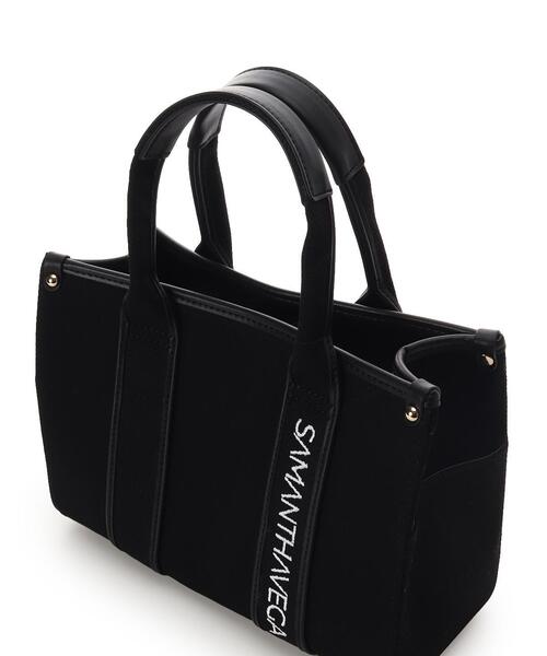 SAMANTHAVEGA(サマンサベガ)の「新色ロゴテープキャンバスハンドバッグ(小)(ハンドバッグ・レディース・グレー/ブラック/オフホワイト・FREE)」の5枚目の写真