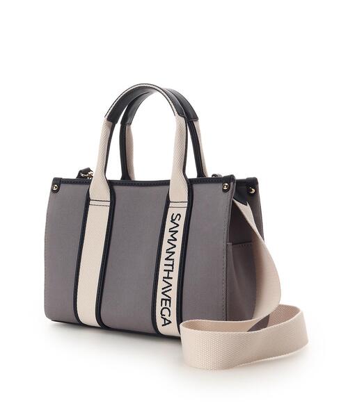 SAMANTHAVEGA(サマンサベガ)の「新色ロゴテープキャンバスハンドバッグ(小)(ハンドバッグ・レディース・グレー/ブラック/オフホワイト・FREE)」の10枚目の写真