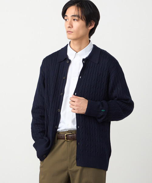 COMME CA ISM(コムサイズム)の「ケーブル柄 カーディガン(カーディガン/ボレロ・メンズ・ネイビー/グリーン/オフホワイト・LARGE/MEDIUM)」の5枚目の写真