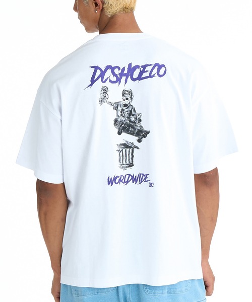 DC(ディーシー)の「DC/ディーシー 半袖 Tシャツ ロゴ バックプリント DST261026(Tシャツ/カットソー・メンズ・ホワイト×ブルー/スミクロ/ブラック×ベージュ・XL/M/L/2XL)」の2枚目の写真