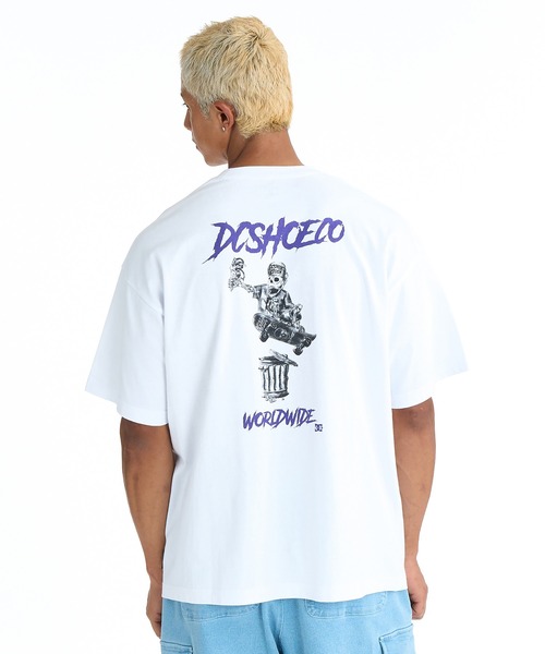 DC(ディーシー)の「DC/ディーシー 半袖 Tシャツ ロゴ バックプリント DST261026(Tシャツ/カットソー・メンズ・ホワイト×ブルー/スミクロ/ブラック×ベージュ・XL/M/L/2XL)」の5枚目の写真