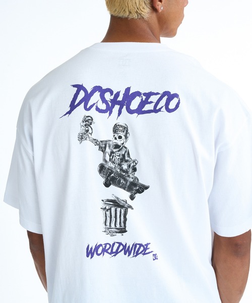 DC(ディーシー)の「DC/ディーシー 半袖 Tシャツ ロゴ バックプリント DST261026(Tシャツ/カットソー・メンズ・ホワイト×ブルー/スミクロ/ブラック×ベージュ・XL/M/L/2XL)」の7枚目の写真