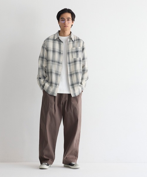 coca（coca）（コカ）の「オンブレチェック長袖シャツ（シャツ/ブラウス・メンズ・ネイビー/アイボリー・L/XL/M）」の3枚目の写真
