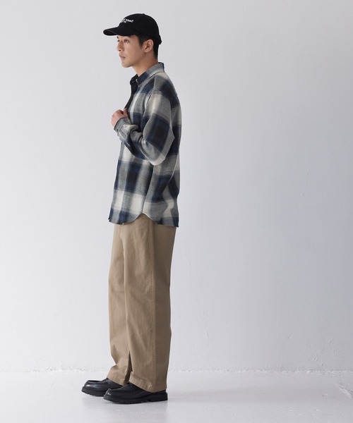 coca（coca）（コカ）の「オンブレチェック長袖シャツ（シャツ/ブラウス・メンズ・ネイビー/アイボリー・L/XL/M）」の10枚目の写真