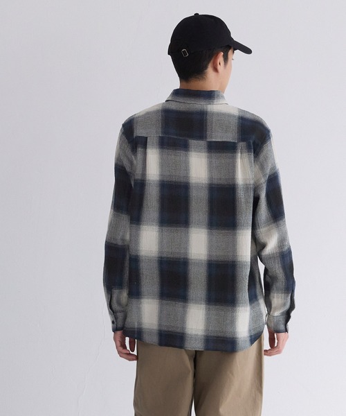 coca（coca）（コカ）の「オンブレチェック長袖シャツ（シャツ/ブラウス・メンズ・ネイビー/アイボリー・L/XL/M）」の11枚目の写真