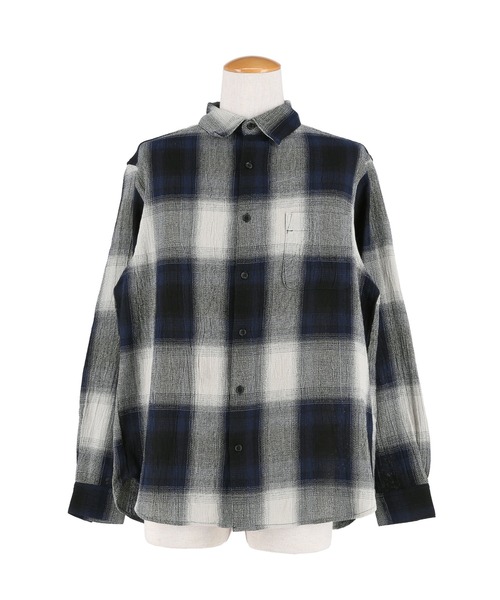 coca（coca）（コカ）の「オンブレチェック長袖シャツ（シャツ/ブラウス・メンズ・ネイビー/アイボリー・L/XL/M）」の20枚目の写真
