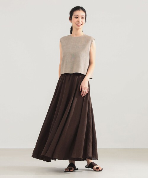 Demi-Luxe BEAMS(デミルクス ビームス)の「AK+1 / クロップド ブラウス(シャツ/ブラウス・レディース・ネイビー/ベージュ・ONE SIZE)」の3枚目の写真