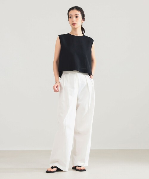 Demi-Luxe BEAMS(デミルクス ビームス)の「AK+1 / クロップド ブラウス(シャツ/ブラウス・レディース・ネイビー/ベージュ・ONE SIZE)」の6枚目の写真