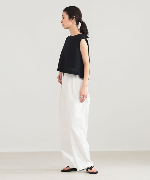 Demi-Luxe BEAMS(デミルクス ビームス)の「AK+1 / クロップド ブラウス(シャツ/ブラウス・レディース・ネイビー/ベージュ・ONE SIZE)」の7枚目の写真
