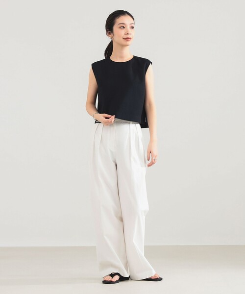 Demi-Luxe BEAMS(デミルクス ビームス)の「AK+1 / クロップド ブラウス(シャツ/ブラウス・レディース・ネイビー/ベージュ・ONE SIZE)」の8枚目の写真