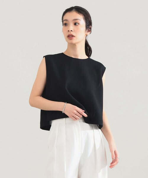 Demi-Luxe BEAMS(デミルクス ビームス)の「AK+1 / クロップド ブラウス(シャツ/ブラウス・レディース・ネイビー/ベージュ・ONE SIZE)」の11枚目の写真