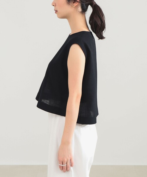 Demi-Luxe BEAMS(デミルクス ビームス)の「AK+1 / クロップド ブラウス(シャツ/ブラウス・レディース・ネイビー/ベージュ・ONE SIZE)」の14枚目の写真