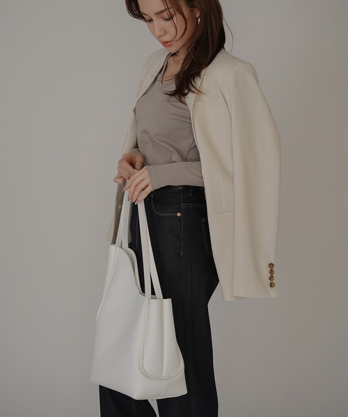 KINO THE KEI（キノザケイ）の「curve basket バッグ KINO THE KEI（トートバッグ・レディース・ブラック/ダークブラウン/ホワイト・フリー）」の5枚目の写真