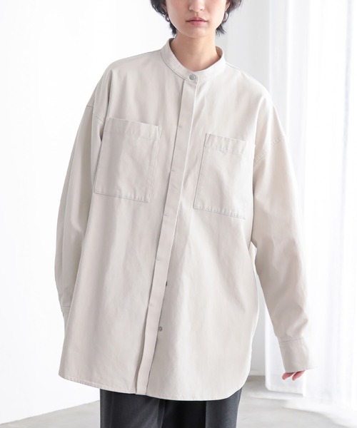 for/c(フォーシー)の「なめらかツイルシャツアウター【サスティナブル】(シャツ/ブラウス・レディース・ブラック/ライトベージュ・L/M)」の6枚目の写真