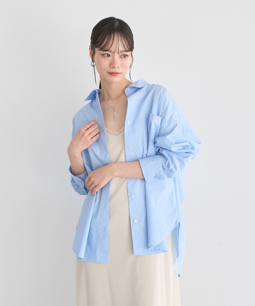 earth music&ecology(アースミュージックアンドエコロジー)の「バックツイストオーバーシャツ(シャツ/ブラウス・レディース・サックスブルー/ライトピンク/ミント/ライトイエロー/オフホワイト・FREE)」の21枚目の写真