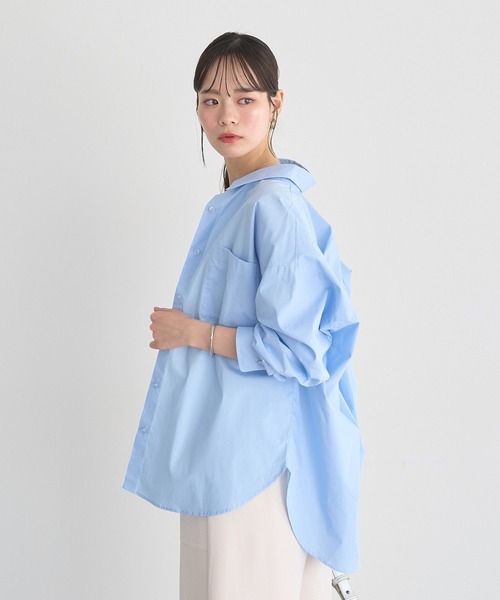 earth music&ecology(アースミュージックアンドエコロジー)の「バックツイストオーバーシャツ(シャツ/ブラウス・レディース・サックスブルー/ライトピンク/ミント/ライトイエロー/オフホワイト・FREE)」の22枚目の写真