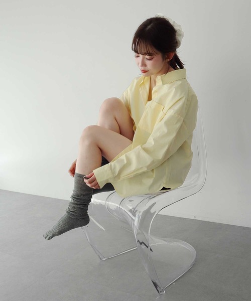 earth music&ecology(アースミュージックアンドエコロジー)の「バックツイストオーバーシャツ(シャツ/ブラウス・レディース・サックスブルー/ライトピンク/ミント/ライトイエロー/オフホワイト・FREE)」の10枚目の写真