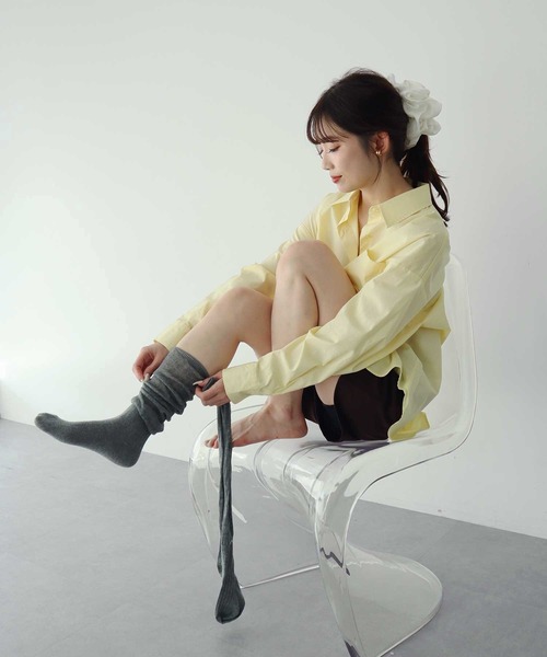 earth music&ecology(アースミュージックアンドエコロジー)の「バックツイストオーバーシャツ(シャツ/ブラウス・レディース・サックスブルー/ライトピンク/ミント/ライトイエロー/オフホワイト・FREE)」の11枚目の写真