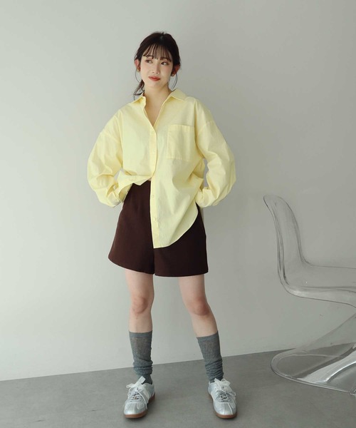 earth music&ecology(アースミュージックアンドエコロジー)の「バックツイストオーバーシャツ(シャツ/ブラウス・レディース・サックスブルー/ライトピンク/ミント/ライトイエロー/オフホワイト・FREE)」の12枚目の写真