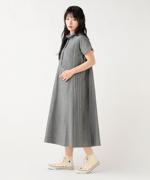 BEAMS HEART(ビームスハート)の「脇ピンタック シャツワンピース(ワンピース・レディース・ダークグリーン/ライトブルー/ブラック・FREE)」の15枚目の写真