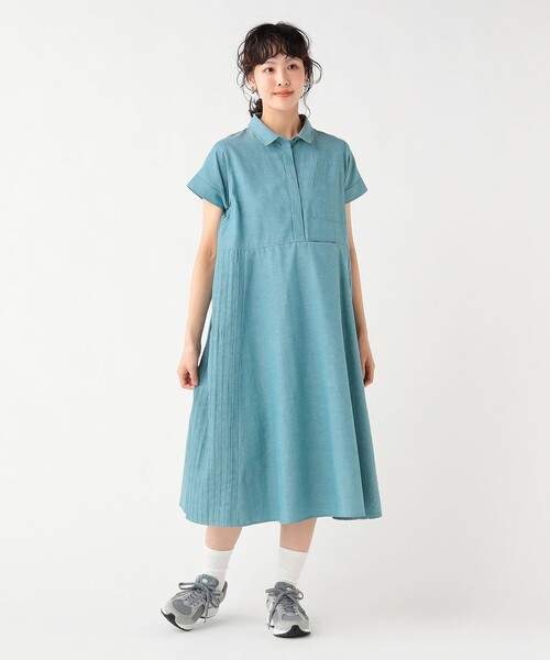 BEAMS HEART(ビームスハート)の「脇ピンタック シャツワンピース(ワンピース・レディース・ダークグリーン/ライトブルー/ブラック・FREE)」の17枚目の写真
