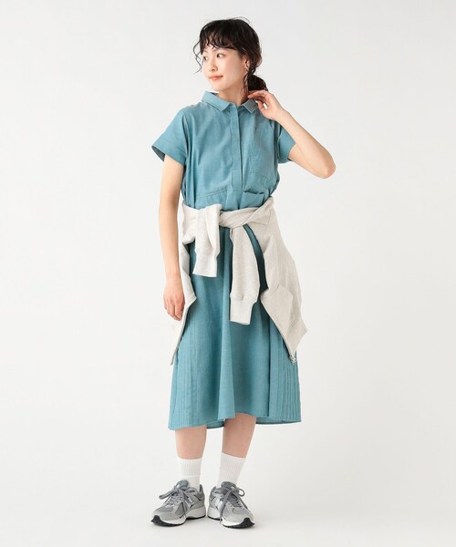 BEAMS HEART(ビームスハート)の「脇ピンタック シャツワンピース(ワンピース・レディース・ダークグリーン/ライトブルー/ブラック・FREE)」の18枚目の写真