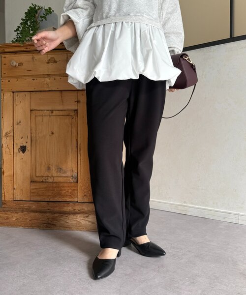 Thevon（ゼボン）の「ラインカットテーパードパンツ（その他パンツ・レディース・ブラウン/チャコールグレー/アイボリー/ブラック・FREE）」の17枚目の写真