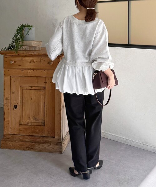 Thevon（ゼボン）の「ラインカットテーパードパンツ（その他パンツ・レディース・ブラウン/チャコールグレー/アイボリー/ブラック・FREE）」の19枚目の写真