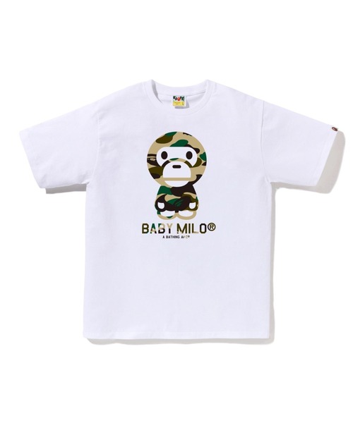 A BATHING APE（アベイシングエイプ）の「1ST CAMO BABY MILO TEE（Tシャツ/カットソー・メンズ・ブラック×グリーン/ホワイト×グリーン/ホワイト×イエロー/ブラック×イエロー・XX-LARGE/MEDIUM/X-LARGE/LARGE/SMALL/XXX-LARGE）」の3枚目の写真
