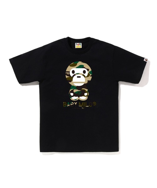 A BATHING APE（アベイシングエイプ）の「1ST CAMO BABY MILO TEE（Tシャツ/カットソー・メンズ・ブラック×グリーン/ホワイト×グリーン/ホワイト×イエロー/ブラック×イエロー・XX-LARGE/MEDIUM/X-LARGE/LARGE/SMALL/XXX-LARGE）」の4枚目の写真