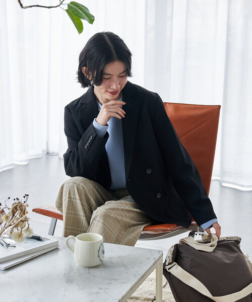 セール】接触冷感/UVカット LINEN TOUCH ダブルブレストジャケット