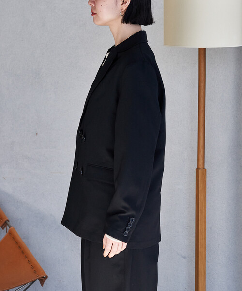 セール】接触冷感/UVカット LINEN TOUCH ダブルブレストジャケット