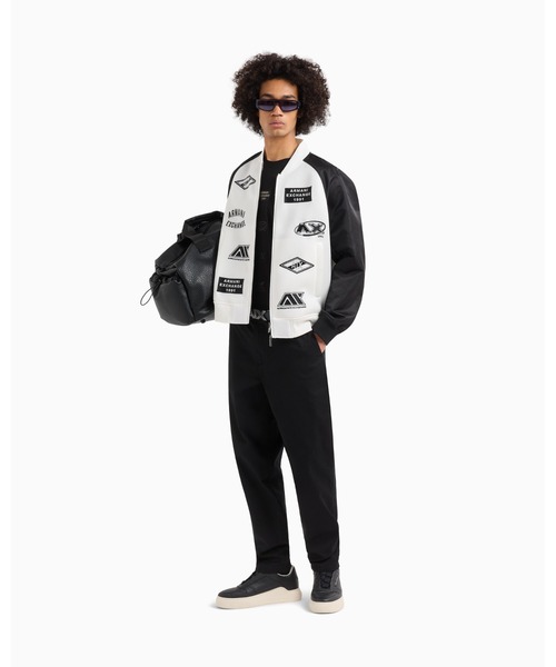 ARMANI EXCHANGE（アルマーニエクスチェンジ）の「【A|X アルマーニ エクスチェンジ】ロゴパッチ メッシュ×ナイロンボンバージャケット（ブルゾン・メンズ・ホワイト・X-SMALL/LARGE/XX-LARGE/MEDIUM）」の3枚目の写真