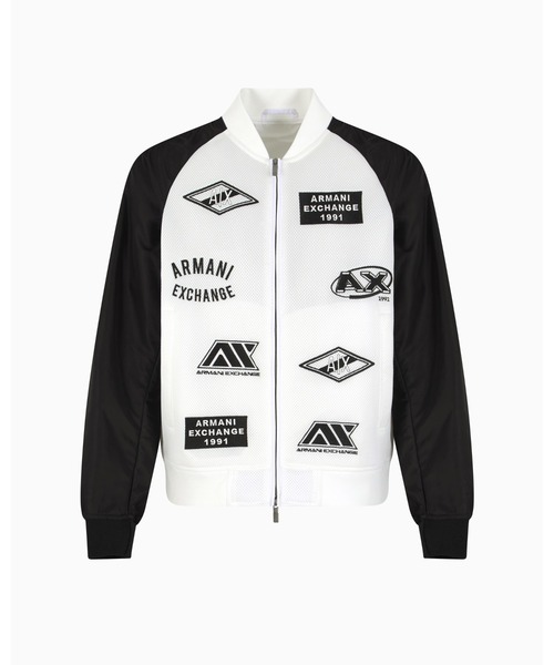 ARMANI EXCHANGE（アルマーニエクスチェンジ）の「【A|X アルマーニ エクスチェンジ】ロゴパッチ メッシュ×ナイロンボンバージャケット（ブルゾン・メンズ・ホワイト・X-SMALL/LARGE/XX-LARGE/MEDIUM）」の4枚目の写真